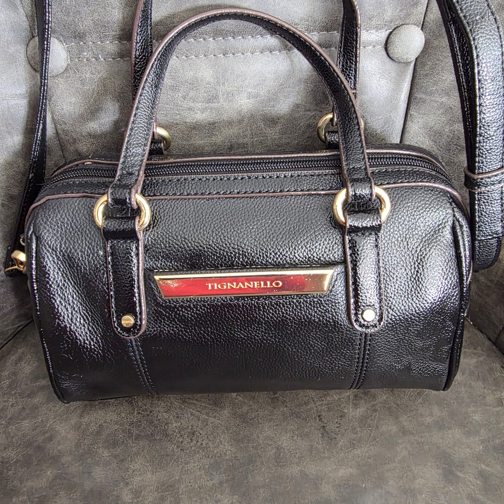 Tignanello Black Leather Handbag